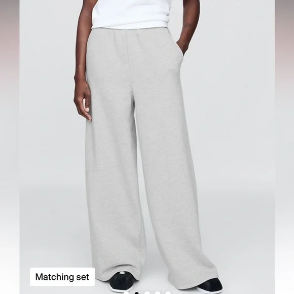 Gap VintageSoft Women's Gray Wide-Leg Sweatpants Medium - Picture 2 of 4